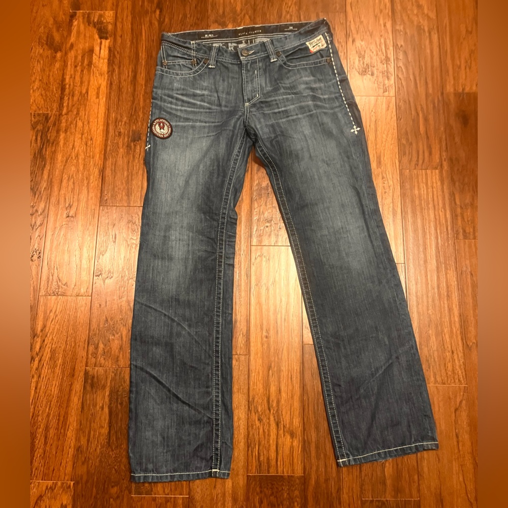 Mens Affliction Black Label Blake Relaxed Straight Jeans EUC